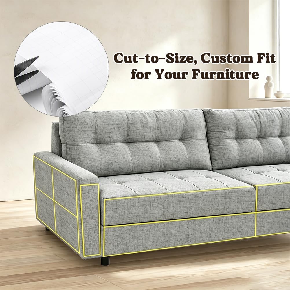 Farbic Anti Cat Scratch Furniture Protector-196.9''*16.5'' Strong Sticky