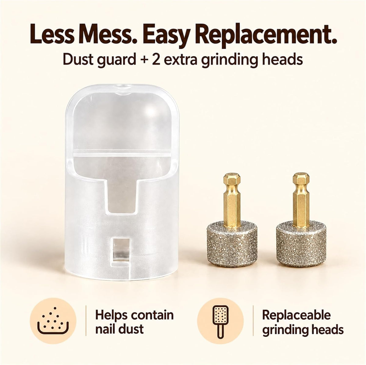 Dog Nail Grinder with 30dB Ultra‑Quiet Brushless Motor, 6‑Speed (6000‑12000RPM), 3‑Port System, LED Lights, 8H Battery, Dust Cap – Painless Grooming for Small, Medium & Large Dogs & Cats