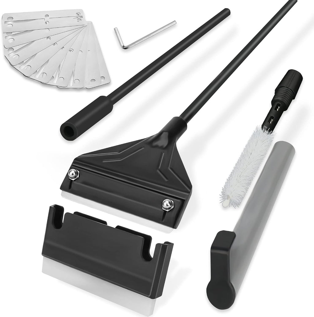 24.5’’ Professional Algae Scraper, Aquarium Blade Cleaner with 10 Pcs Replaceable Blades Stubborn Algae, Suitable for Water Tank Size Above 30 Gallons