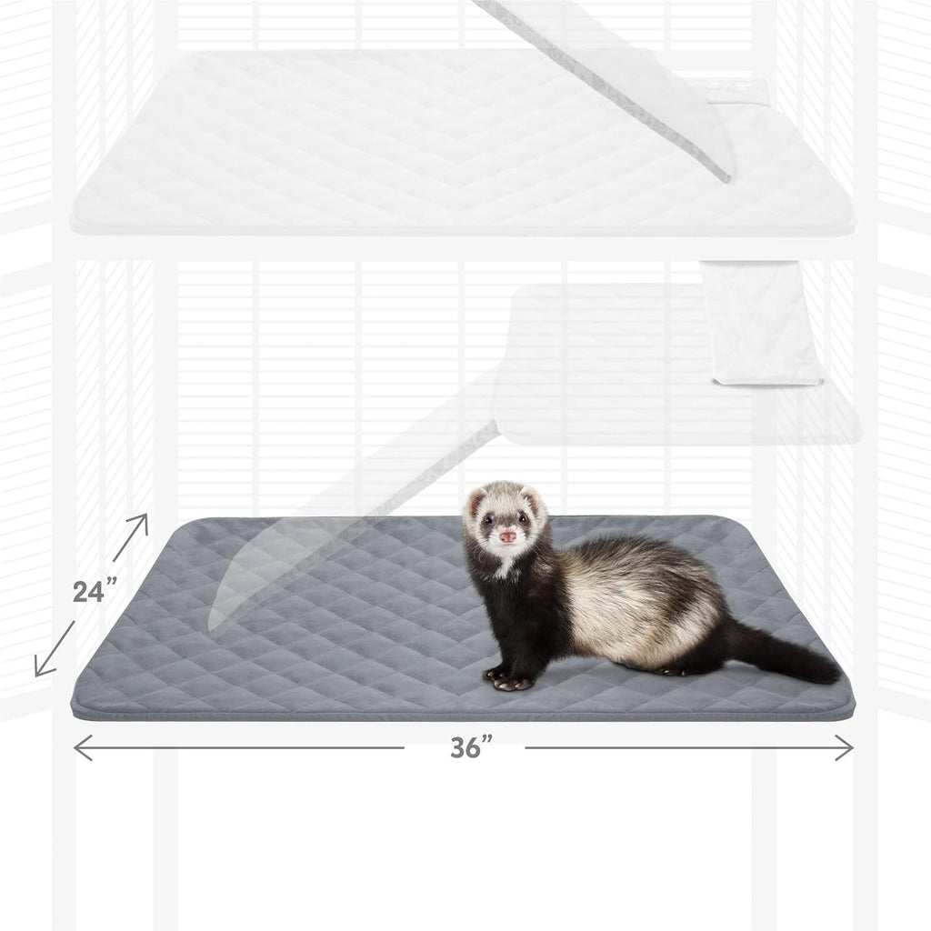 Paw Inspired Fitted Fleece Bottom Pan Liner, Fits Critter Nation Cage, Gray