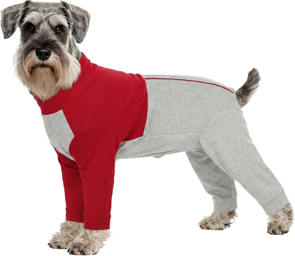 Lelepet Dog Suit for Surgery Recovery, Full Body Onesie for Dogs, Red, M
