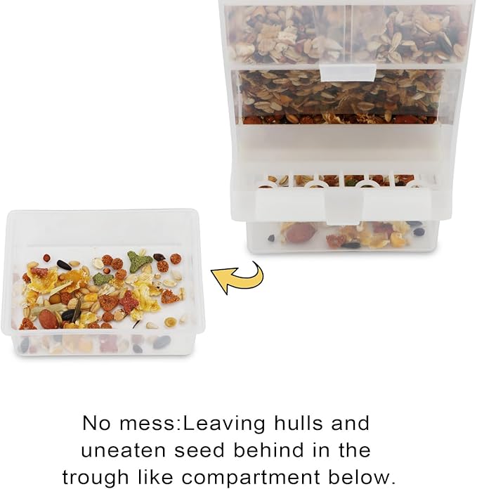 Hypeety Automatic Bird Feeder No Mess Pet Feeder Seed Food Container Perch Cage - Image 3