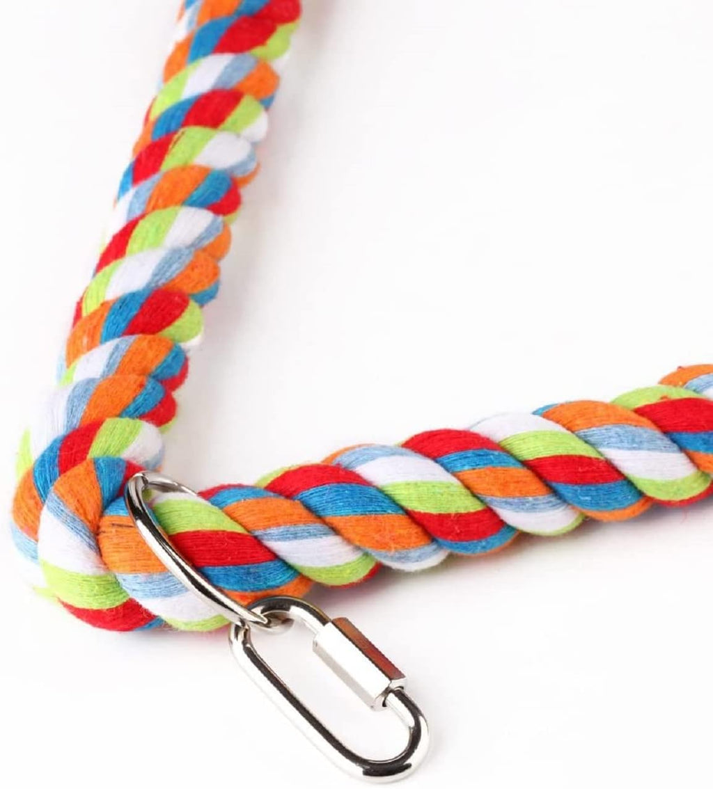 Large Bird Rope Perch Triangle Swing Toy Multicolor 12 Inch