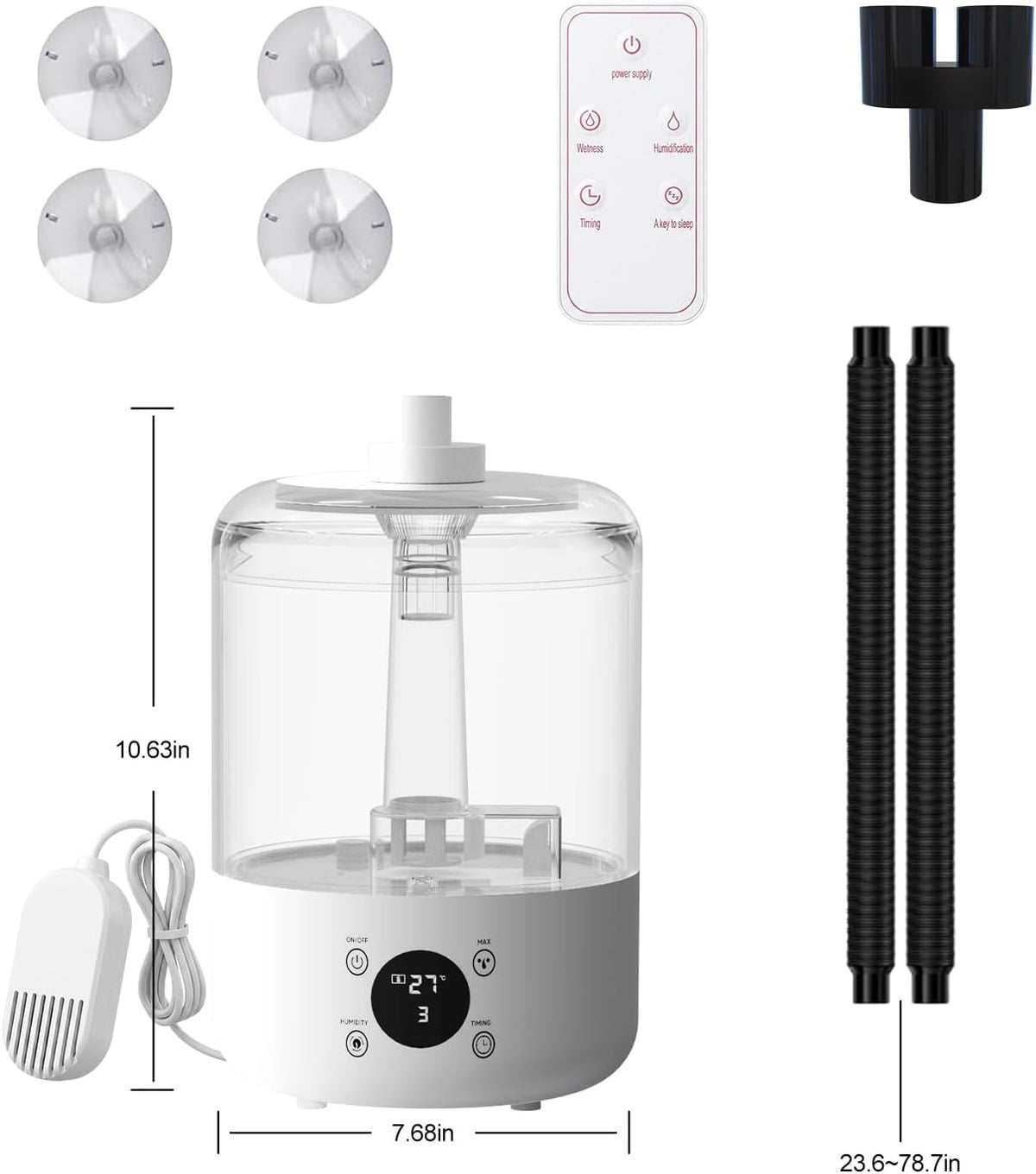 4L Quiet Reptile Fogger with Humidity Sensor, auto shut-off protection