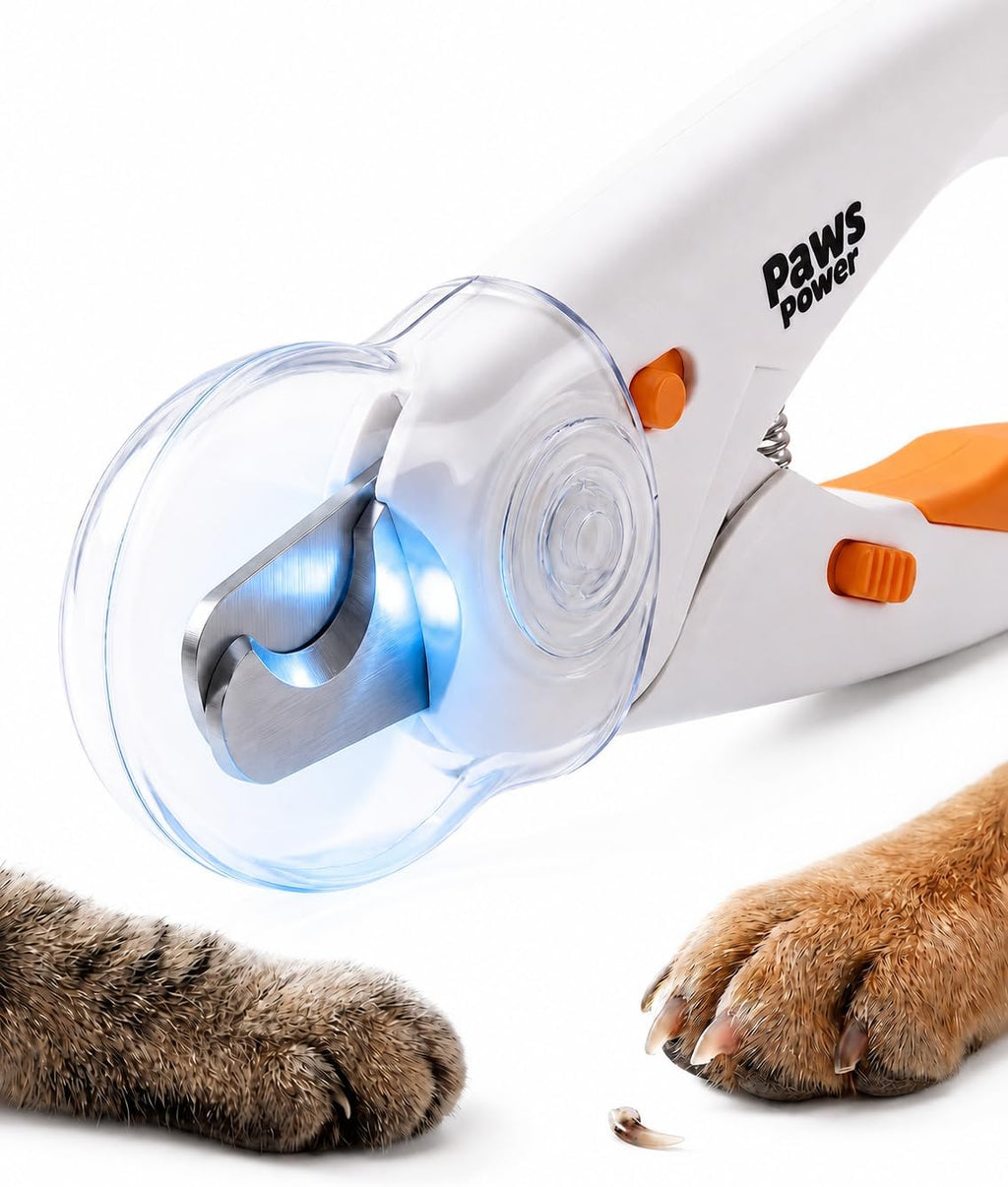 Cat Nail Clipper & Small Dog Nail Clippers with LED Light - Illuminates Nails & Bloodline for Safe, Easy Trimming - Extra Sharp, Avoid Over-Cutting - Essential Cat Supplies, White