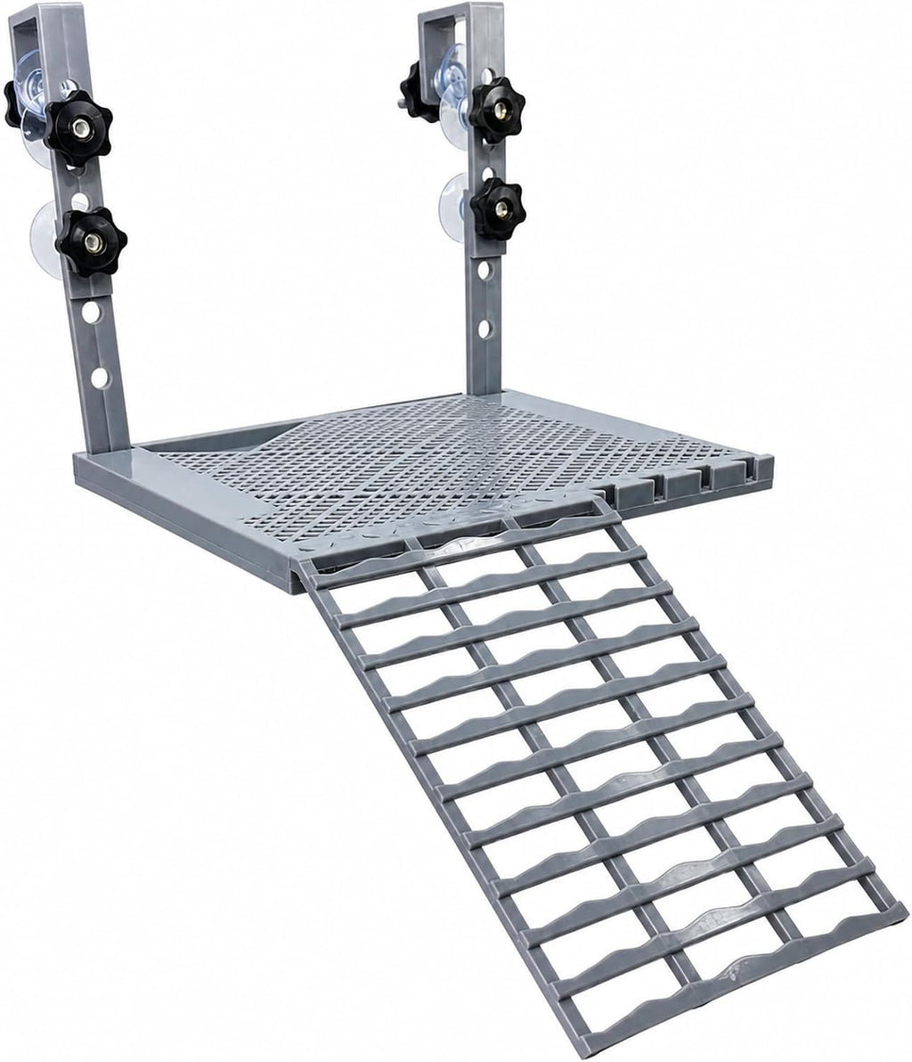 Turtle Basking Platform with Ramp & Food Tray, Adjustable Height