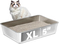 Stainless Steel Litter Box, XL Metal Litter Box by Futam