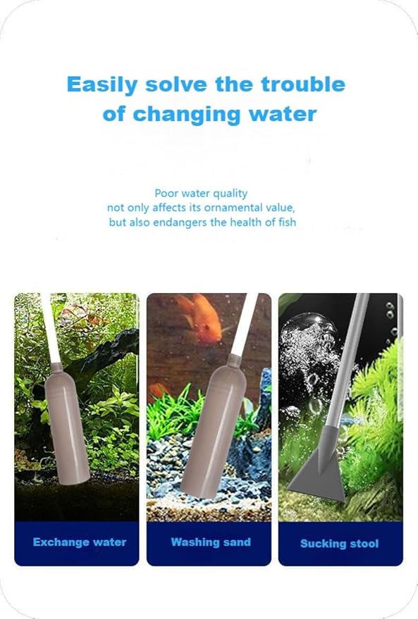 Aquarium Siphon Vacuum Cleaner, 9.84 Foot Aquarium Gravel Cleaner kit, - Image 7