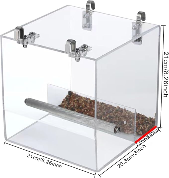 Automatic Acrylic Bird Feeder for Cage, No Mess - Image 2