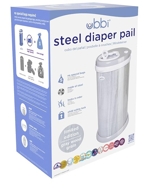 Ubbi Steel Diaper Pail, Odor Locking, No Special Bag Required, Award-Winning - Image 3