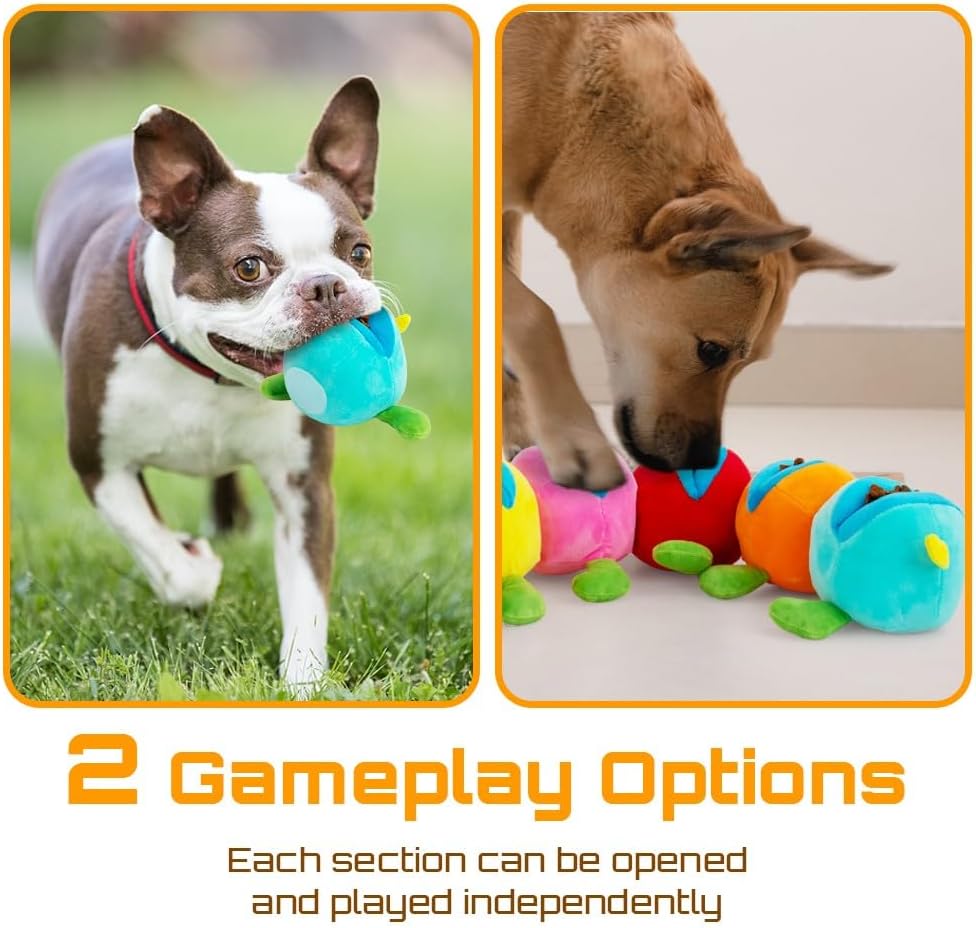 AWOOF Dog Snuffle Toy, Squeak Dog Toys for Stress Release & Boredom Relief, Dog Puzzle IQ Training, Snuffle Foraging Instinct Training, Detachable Puzzle Enrichment for Medium Small Dogs