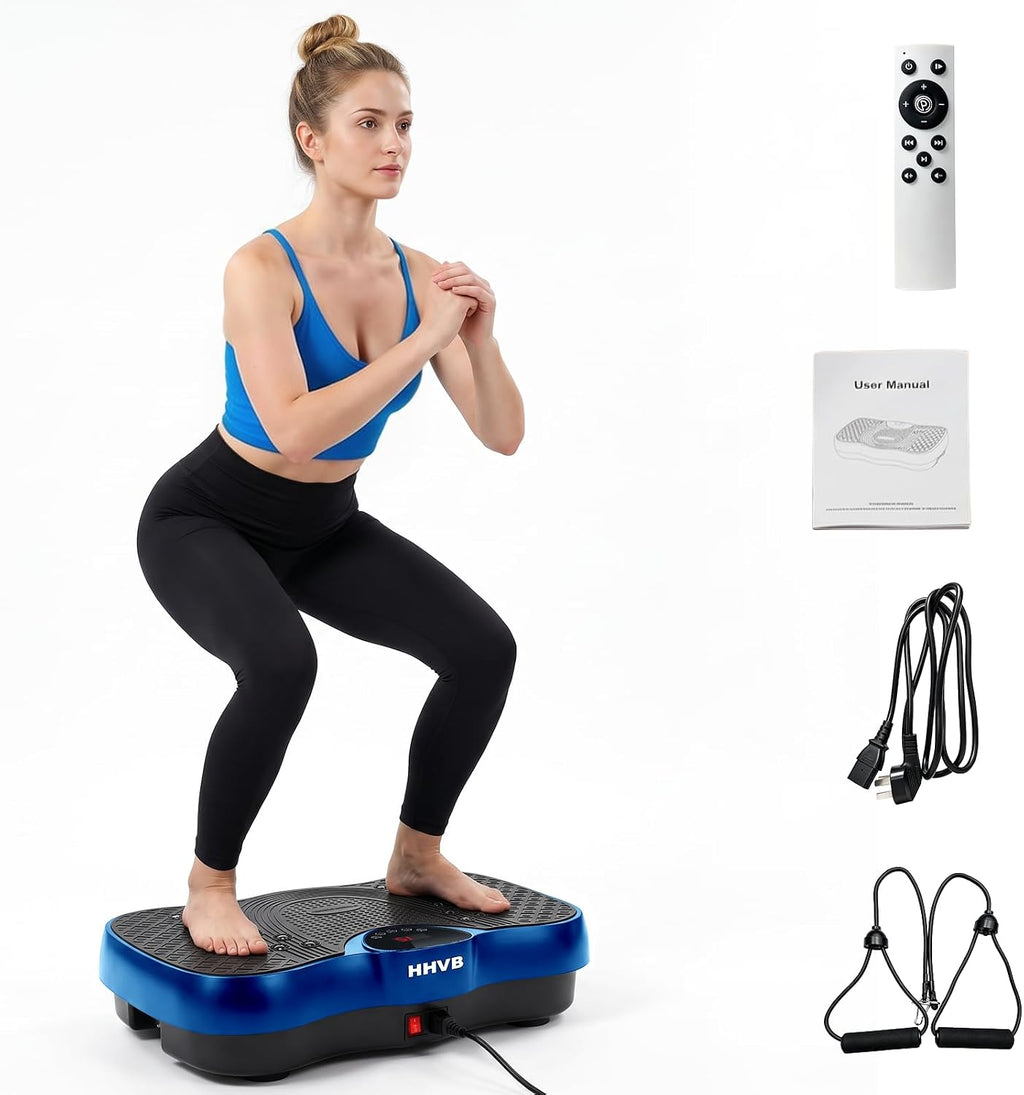 Vibration Plate Machine for Lymphatic Drainage,Loss Weight,Circulation,180W Tested Power Motor,Full-Body Workout Excercise Platform with Resistance Bands,Fitness Equipment