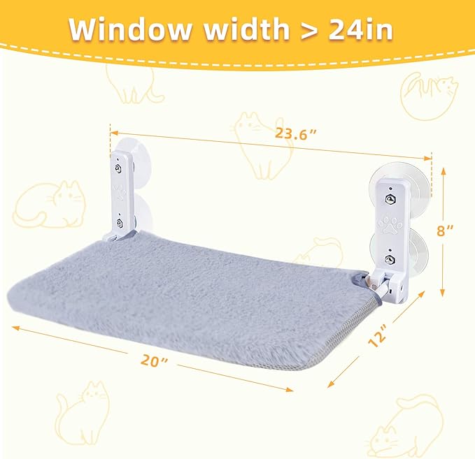 2PC Cat Window Perch, Foldable Cat Window Hammock Sunbathing and Climbing Cats - Image 4