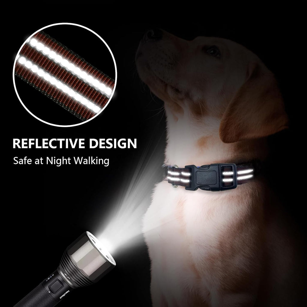 Martingale Collar for Dogs,Reflective Escape Proof,Coffee Brown,S