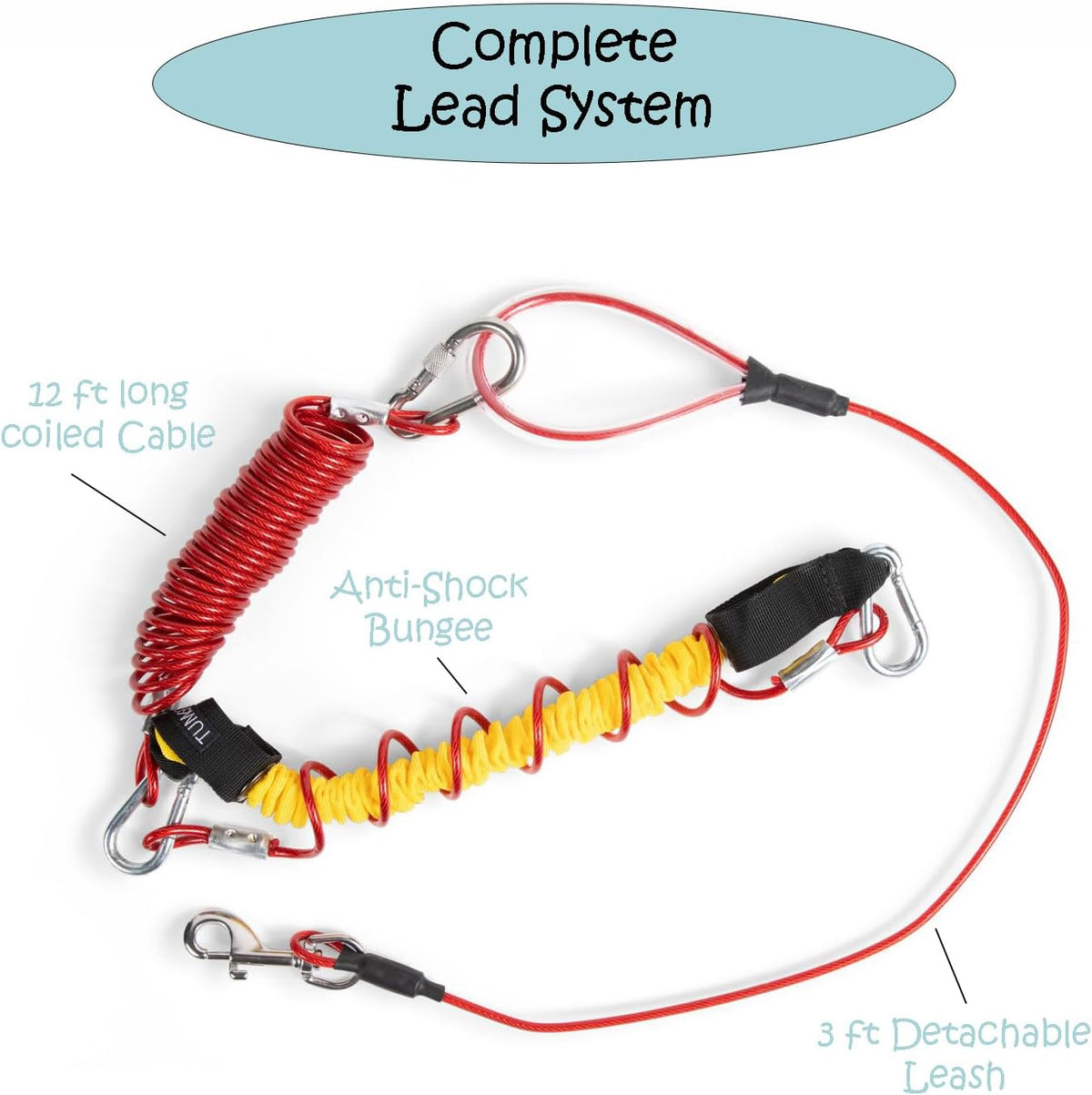 Trolley 150ft - Anti-Shock Aerial Dog Runner for Yard Small and Large Breeds - Heavy Duty Dogs Gear - Best Dog Run and Zipline for Backyards - Trolley System Camping - 100ft / 150ft / 200ft