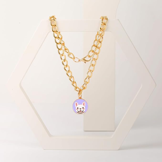 HOWWFALY Dog Collar and Cat Chain Necklace Stainless Steel Adjustable 18K Gold - Image 7