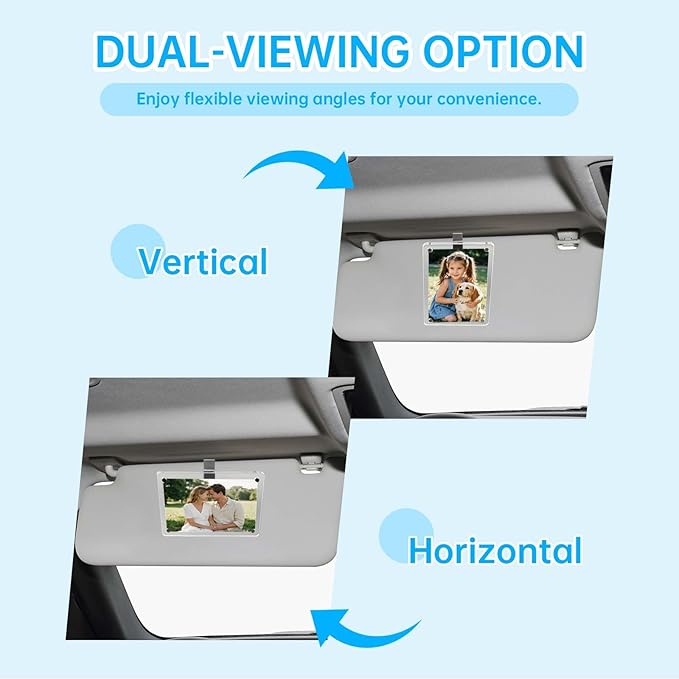 4 Pack Magnetic Car Visor Photo Holder – Personalized Acrylic Clip - Image 5