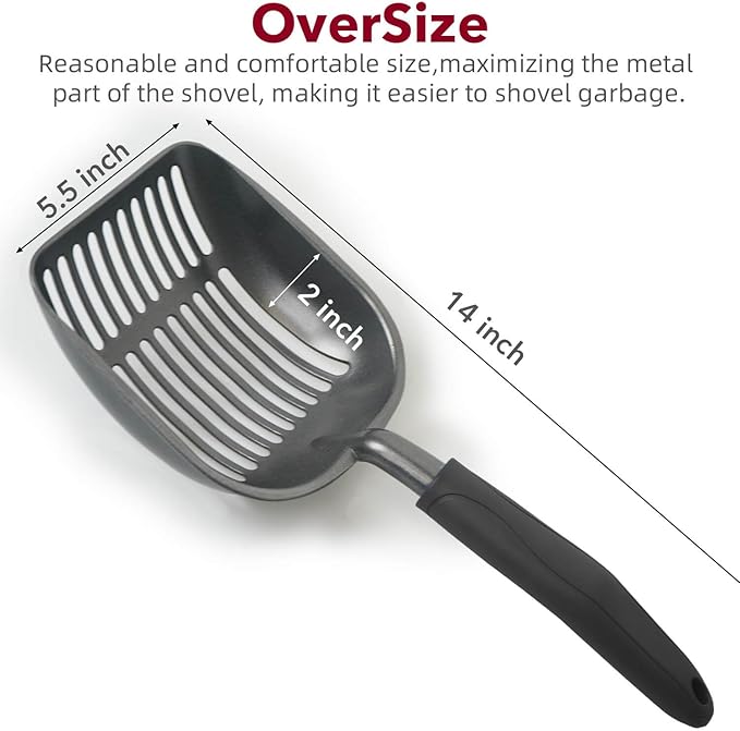 Cat Litter Scoop, Kitty Metal Scooper, Aluminum Alloy Sifter, Kitten Pooper - Image 2