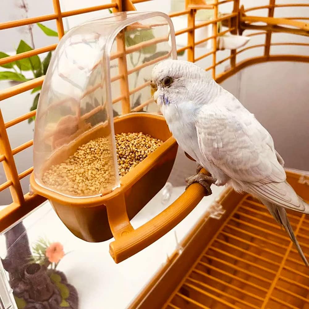 3 Pcs Small Bird Slot Feeder No Mess Cage Hanging Feeder Cup Plastic Food Feeding Box for Parakeet Budgies Cockatiel Lovebird Small Birds