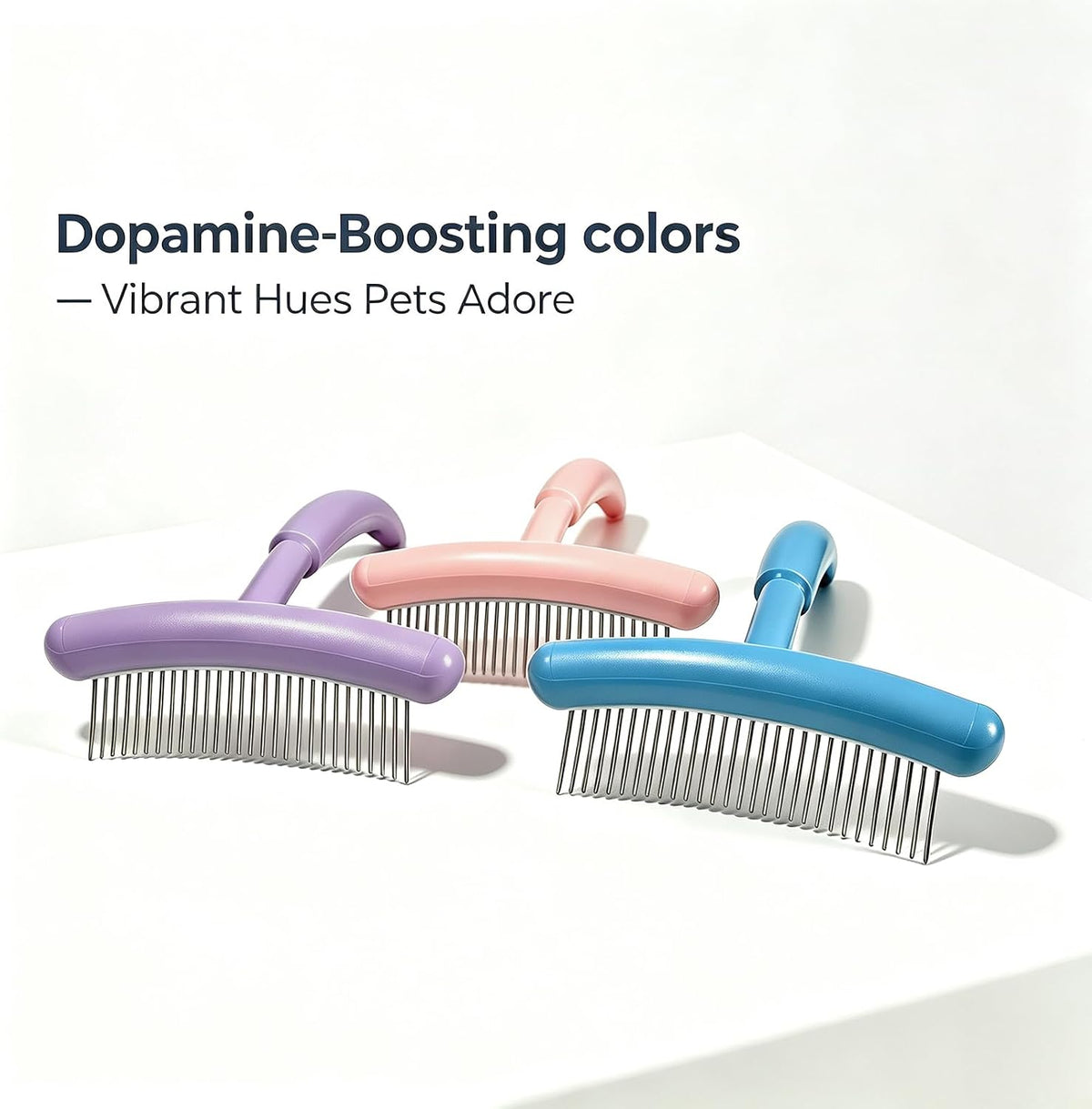 Undercoat Rake for Dogs & Cats, Dematting & Deshedding Purple
