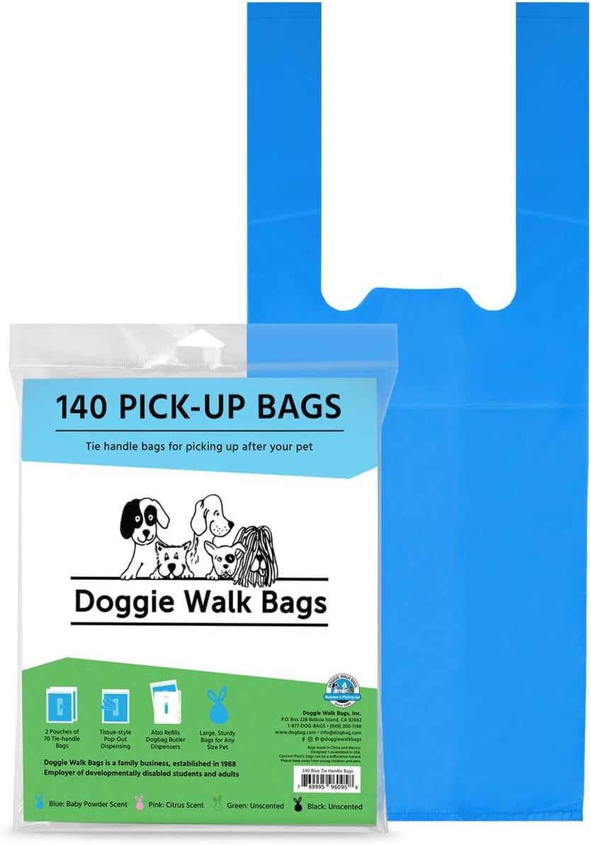 Tie Handle Dog Waste Bags, Black Unscented, 140