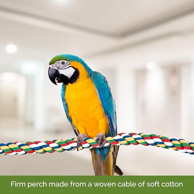 JW Pet Comfy Perch For Birds Flexible Multi-color Rope, Medium - Image 2