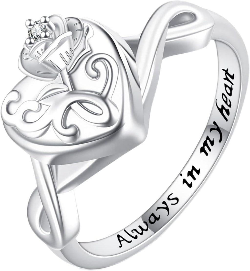 Urn Ring for Ashes Sterling Silver Urn Ring Keepsake Memorial Jewelry Gifts for Women