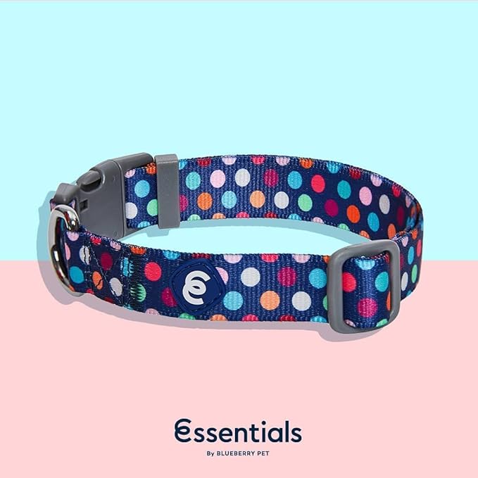 Blueberry Pet Essentials Rainbow Polka Dots Adjustable Dog Collar, Neck 12"-16" - Image 7