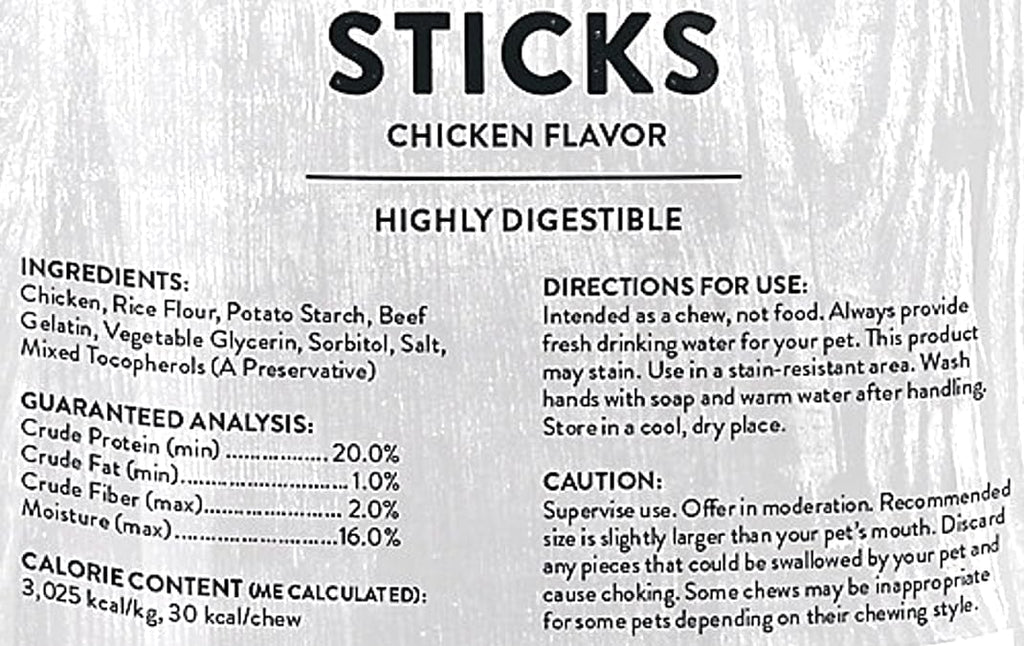 Rawhide Free 5 inch Retriever Sticks with 1 Waste Bag Roll, Chicken, 3.5 oz