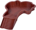 Extra Large Reptile Bathing Pool Reptile Feeding Dish Water Bowl with Ramp Aquarium Ornament for Gecko, Snake, Turtle, Bearded Dragon, Lizard Bath (Brown Red)
