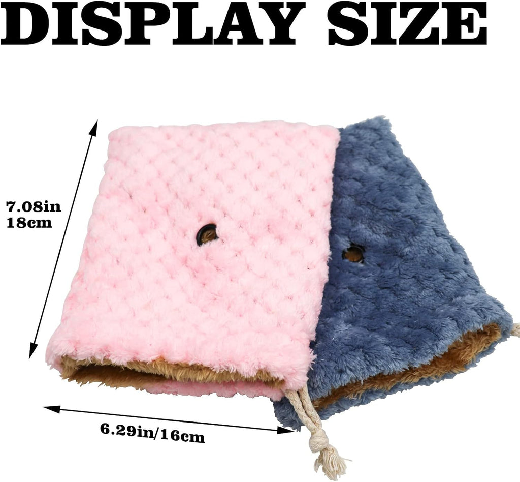 Sugar Glider Bonding Pouch Carrier Bag, Small Animals Sleeping Pouch Bag with Breathable Vent and Drawstring, Portable Travel Bag for Sugar Glider Rat Squirrel Guinea Pig Birds Parrot (Blue)