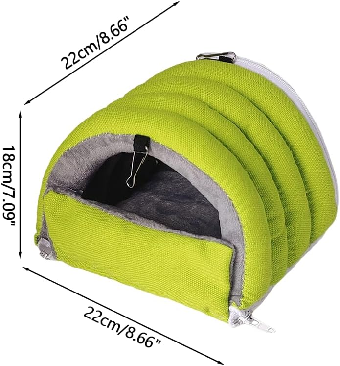 Small Animal Cave, Hanging Guinea Pig Hideout with Hook & Loop Fastener & 2Pcs Hooks, Detachable Small Animals Bed for Guinea Pigs, Chinchillas, Bunnies, Hamsters