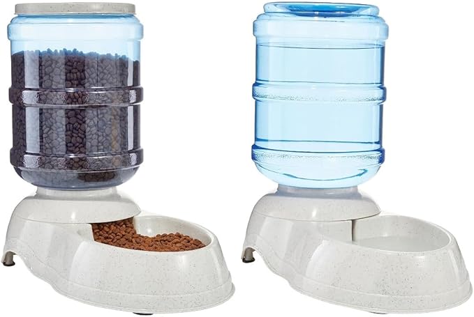 Amazon Basics Large Capacity Automatic Pet Water Dispenser and Gravity Feeder by AmazonBasics