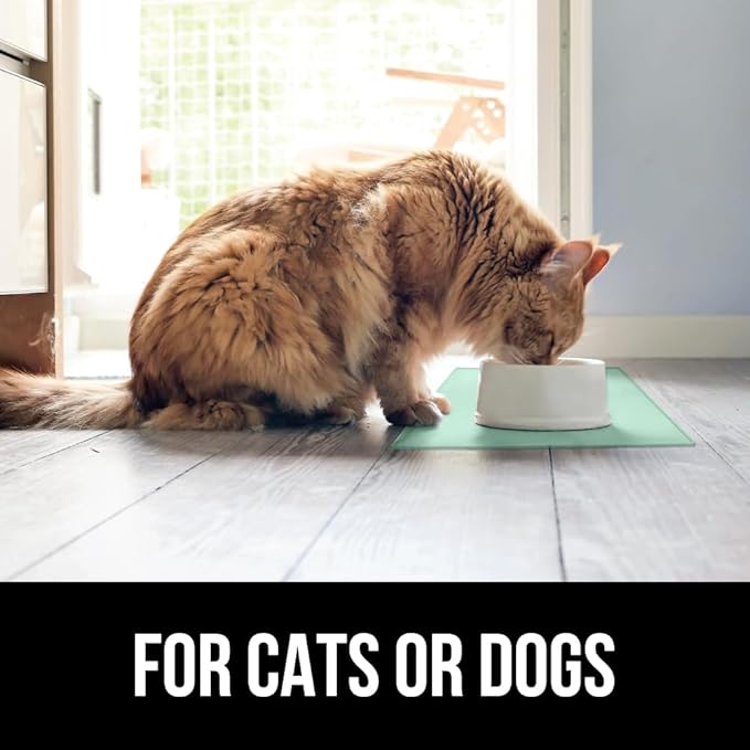 GORILLA GRIP 100% Waterproof Raised Edge BPA Free Silicone Pet Feeding Mat - Image 5