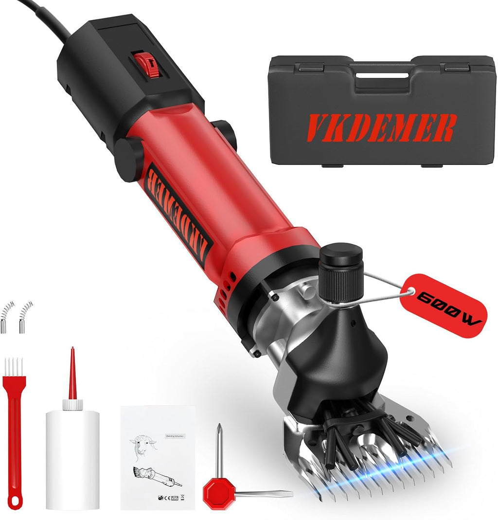 Electric Sheep Shears,600W Upgraded Professional Sheep Clippers,6 Speed Heavy Duty Shearing Clipper,13-Teeth Animal Grooming Clippers for Sheep Alpacas Goats and Thick Coat Animals