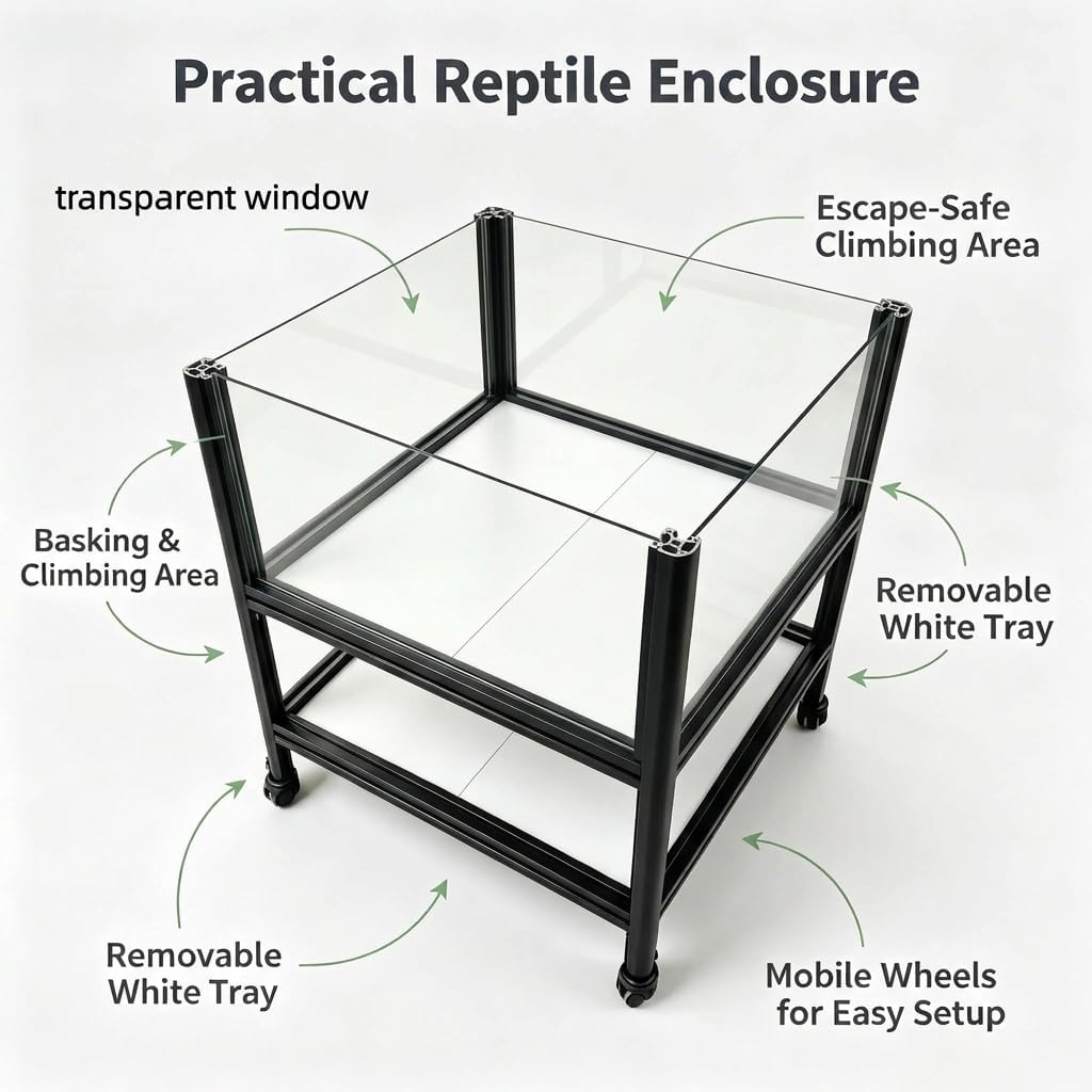 Aluminum Alloy Turtle Terrarium Enclosure with Stand