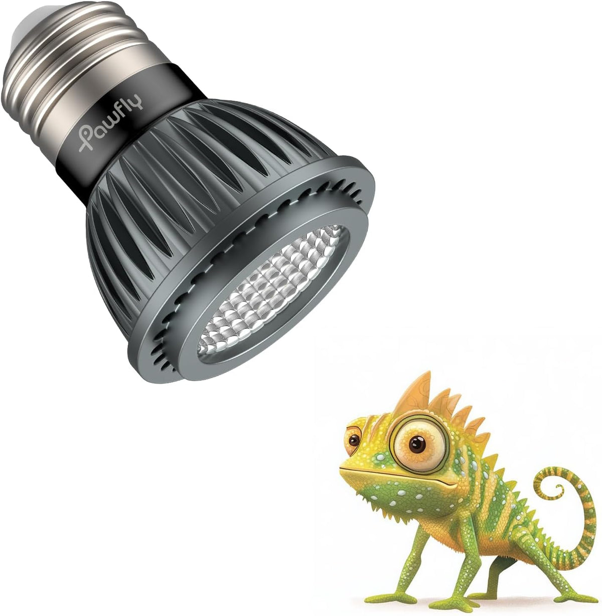 Pawfly UVB Light for Reptiles, 3 W 5.0 UVB Bulb, Tropical Reptile UVA UVB Lamp for Calcium & Vitamin D3 Synthesis, High Intensity LED Lamp for Turtle, Lizard & Red-Footed Tortoise