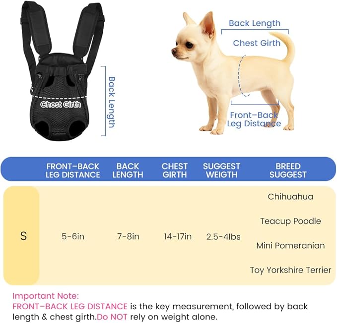 Mosago Dog Backpack Carrier, Adjustable Pet Front Carriers, Legs Out Carrying - Image 2