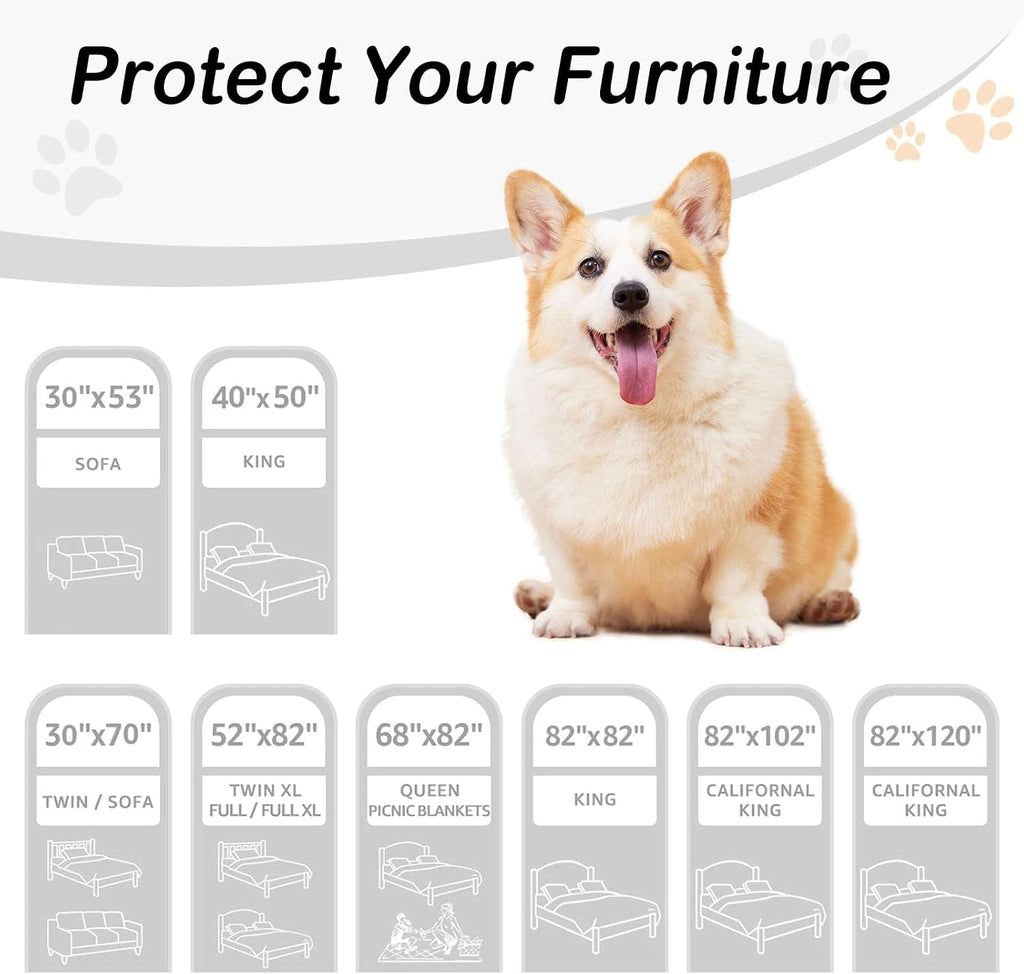 hyha Waterproof Dog Bed Blanket - Soft Pet Blanket & Sofa Cover for Dogs