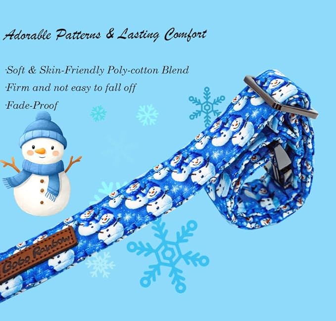 Christmas Dog Collar, Cotton Winter Dog Collars - Image 4