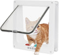 Cat Door for Interior and Exterior Doors with 4-Way Locking System - Pet Door for Cats and Small Dogs, Durable Transparent PVC Flap with Noise Reduction Seals-Viywicz