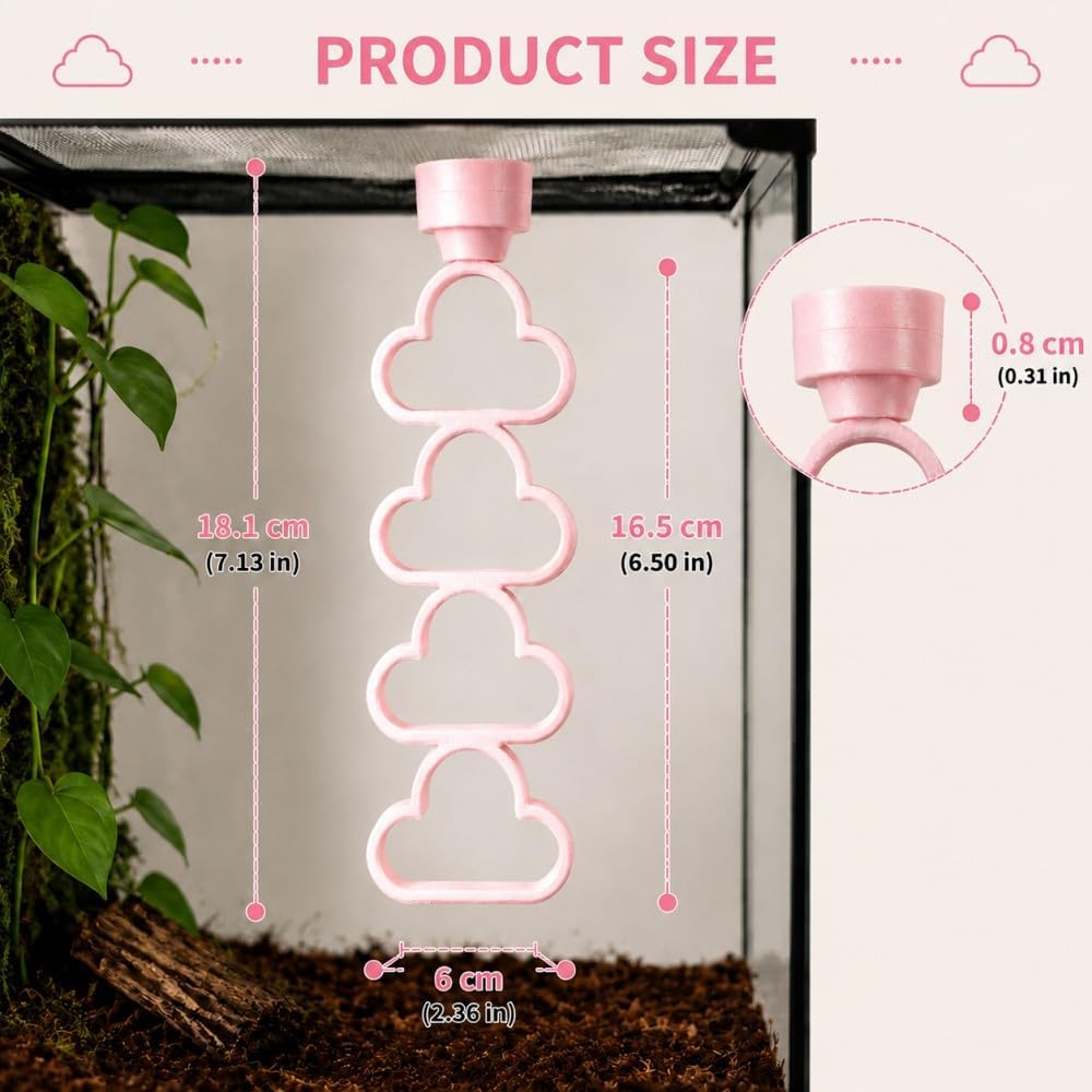 Crested Gecko Tank Accessories Magnetic Cloud Climbing Ledge 3D Printed