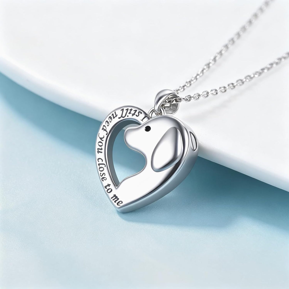 YLT Pet Cremation Urn Heart-shaped Necklace for Ashes for Dog