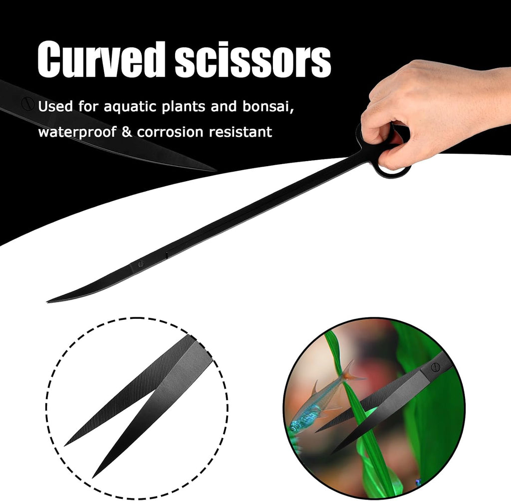 15Inch Extra Long Design Aquarium Aquascaping Tool Kit, Stainless Steel