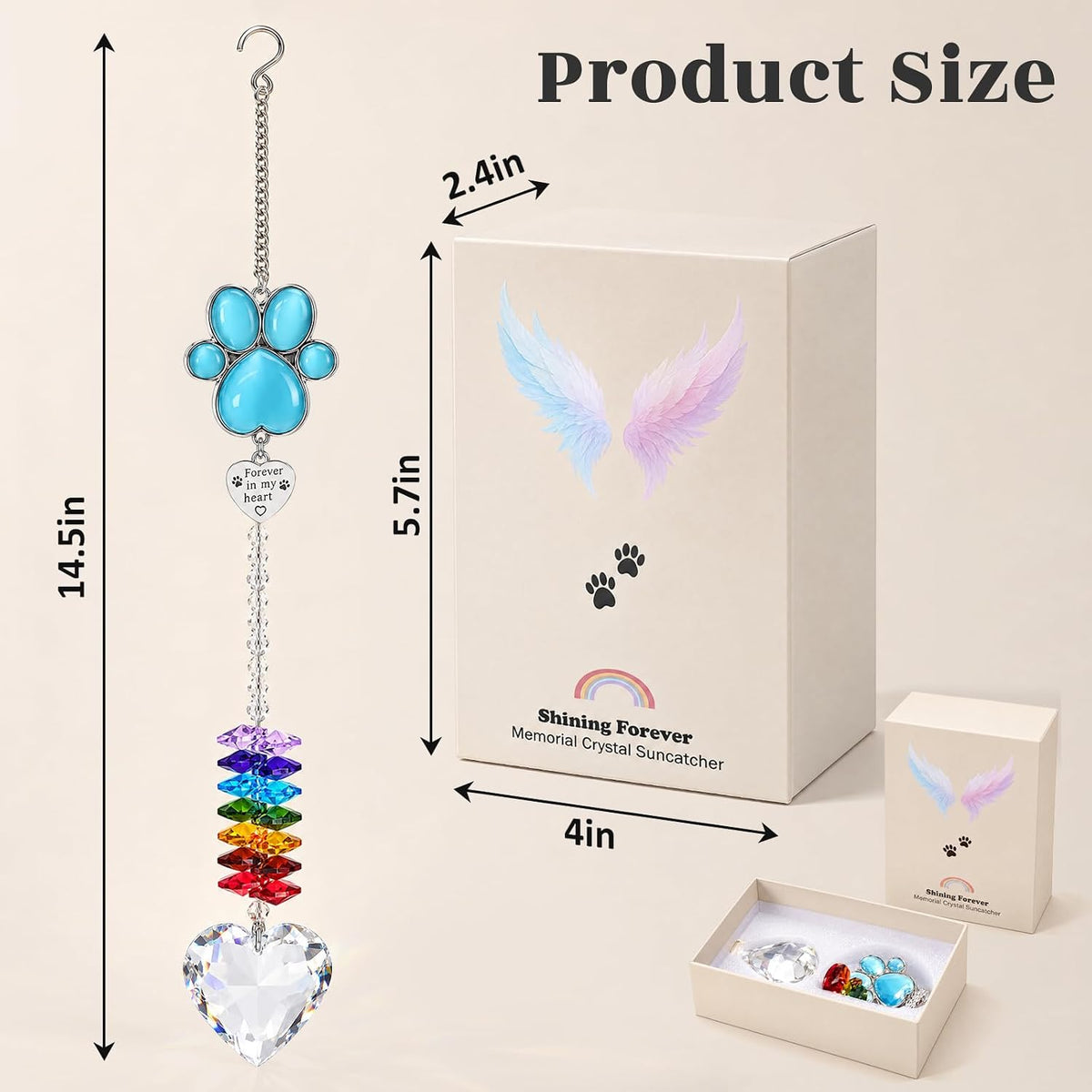 Dog Memorial Gifts for Loss of Dog,Pet Sympathy Crystal Memorial Suncatcher