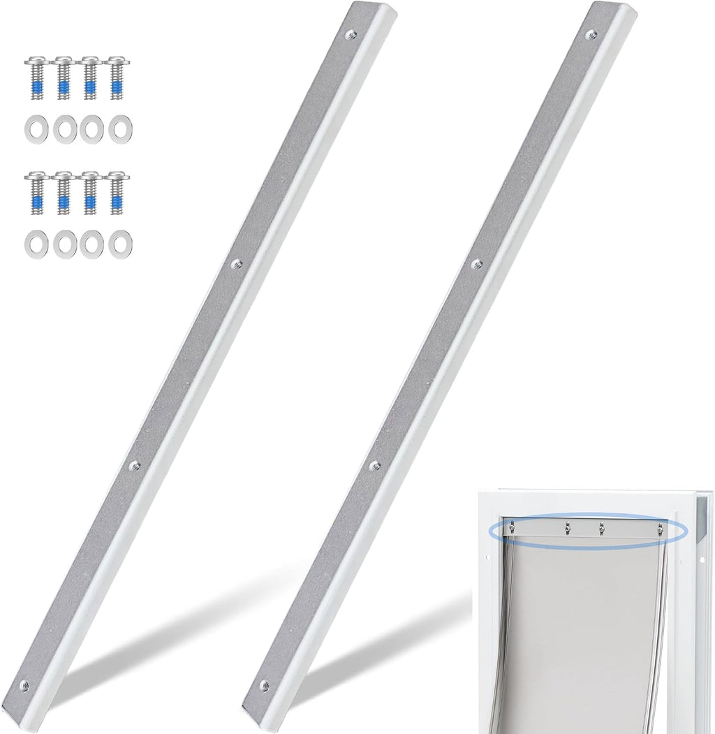 2 PCS Large Metal Dog Door Flap Replacement Bracket Compatible with PetSafe Dog Door Replacement Flaps PAC11-11039 - Easy Installation with 304 Stainless Steel Flat Washers & Screws