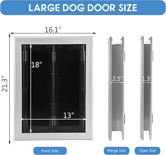 Large Dog Door, Weatherproof Aluminum Dog Door - Image 3