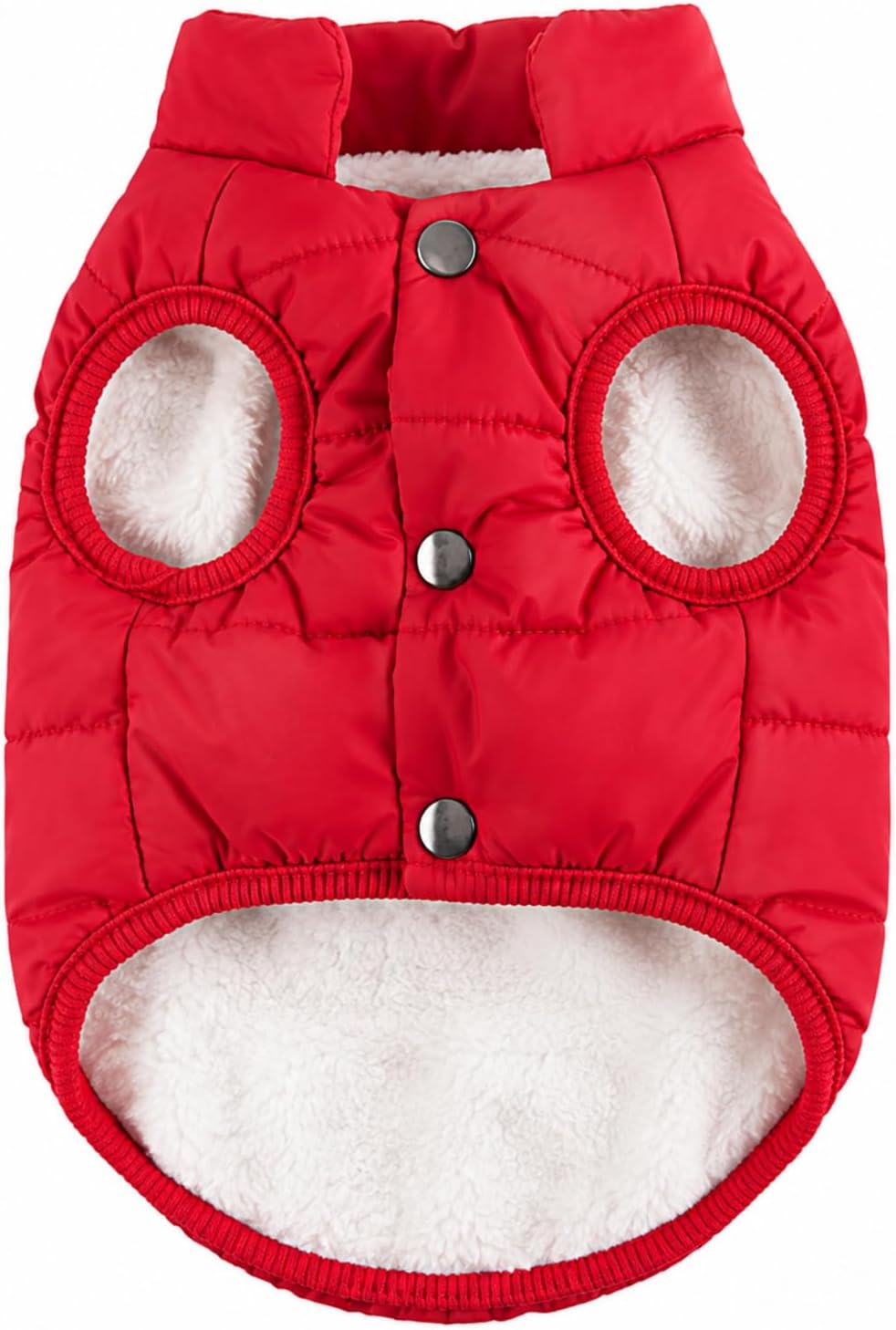Syhood 2 Pcs Dog Jacket Fleece Lined Windproof Winter Coat, Navy,Red, L