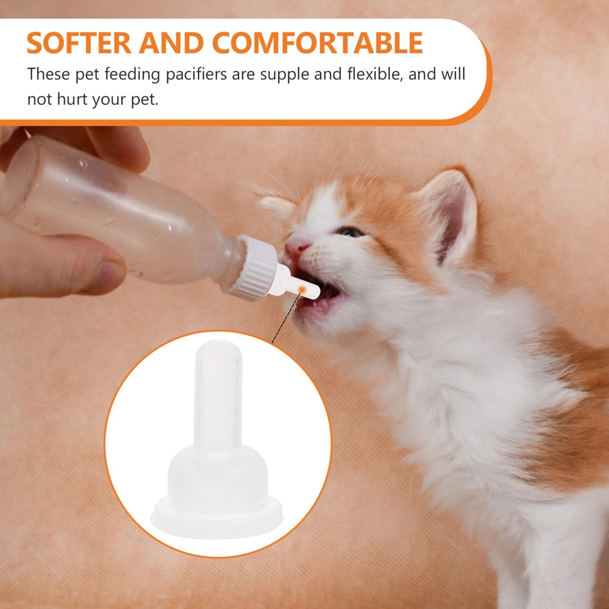Gadpiparty 40pcs Pet Pacifiers Silicone for Small Pets Artificial Feeding
