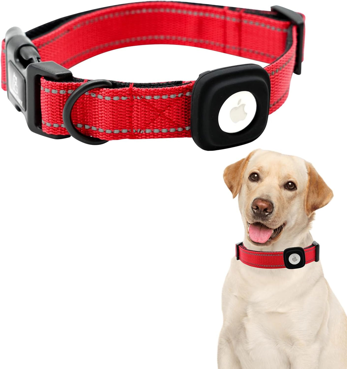 Lionheart glory Airtag Dog Collar Reflective Dog Collars with Airtag Hloder Female Male Baby Pink Collar Dog Adjustable Durable Soft Classic Collar for Small Dogs Pet Gift